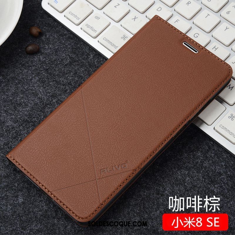 Coque Xiaomi Mi 8 Se Très Mince Tout Compris Incassable Étui En Cuir Protection Pas Cher