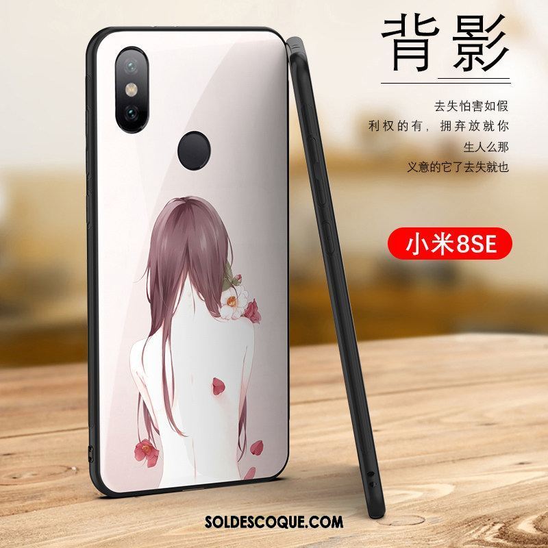 Coque Xiaomi Mi 8 Se Verre Net Rouge Vert Nouveau Personnalité Housse Pas Cher