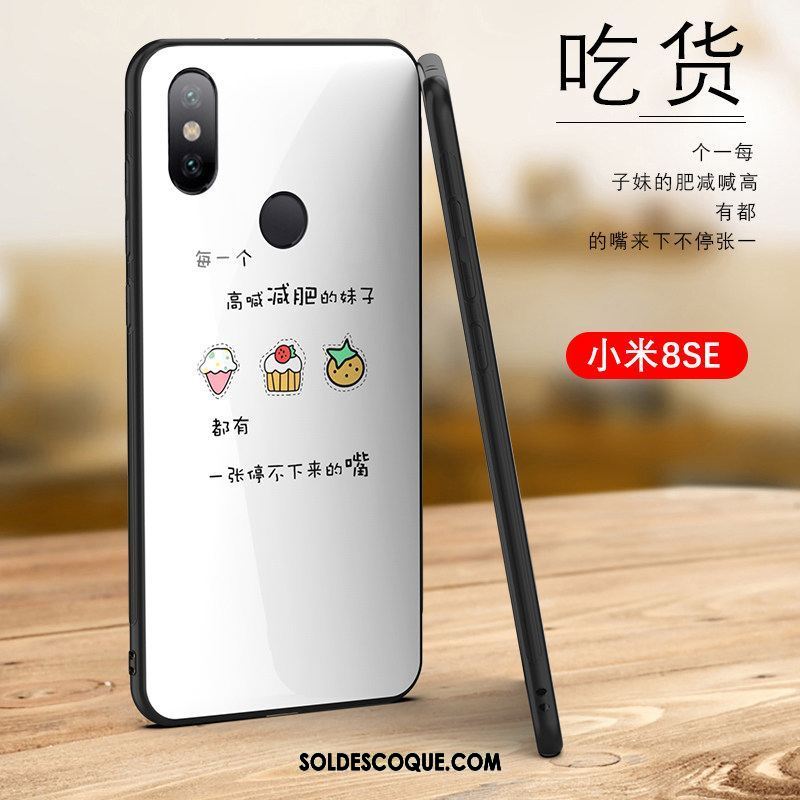 Coque Xiaomi Mi 8 Se Verre Net Rouge Vert Nouveau Personnalité Housse Pas Cher