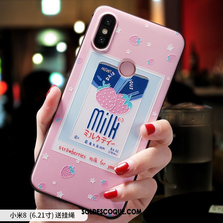 Coque Xiaomi Mi 8 Très Mince Petit Délavé En Daim Marque De Tendance Personnalité Soldes