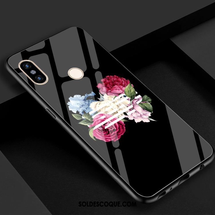 Coque Xiaomi Mi 8 Téléphone Portable Dragon Noir Verre Petit Pas Cher