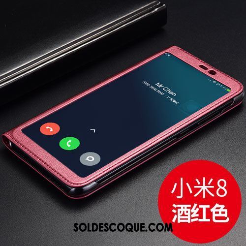Coque Xiaomi Mi 8 Étui En Cuir Bleu Marin Clamshell Tout Compris Petit En Vente
