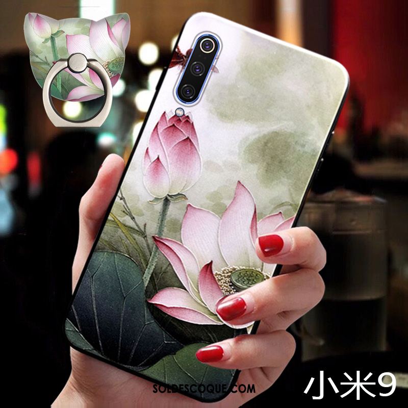 Coque Xiaomi Mi 9 Fleur Tout Compris Incassable Fluide Doux Vent Pas Cher