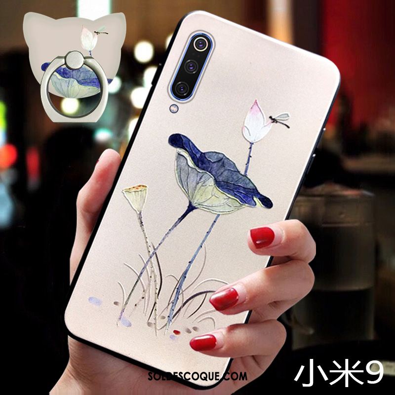 Coque Xiaomi Mi 9 Fleur Tout Compris Incassable Fluide Doux Vent Pas Cher