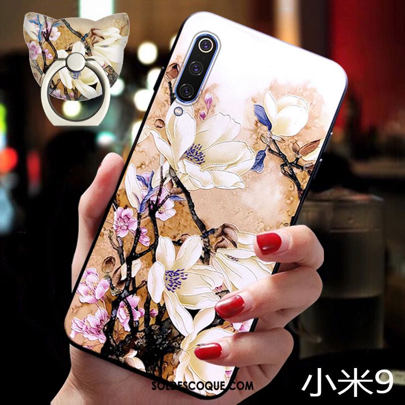 Coque Xiaomi Mi 9 Fleur Tout Compris Incassable Fluide Doux Vent Pas Cher