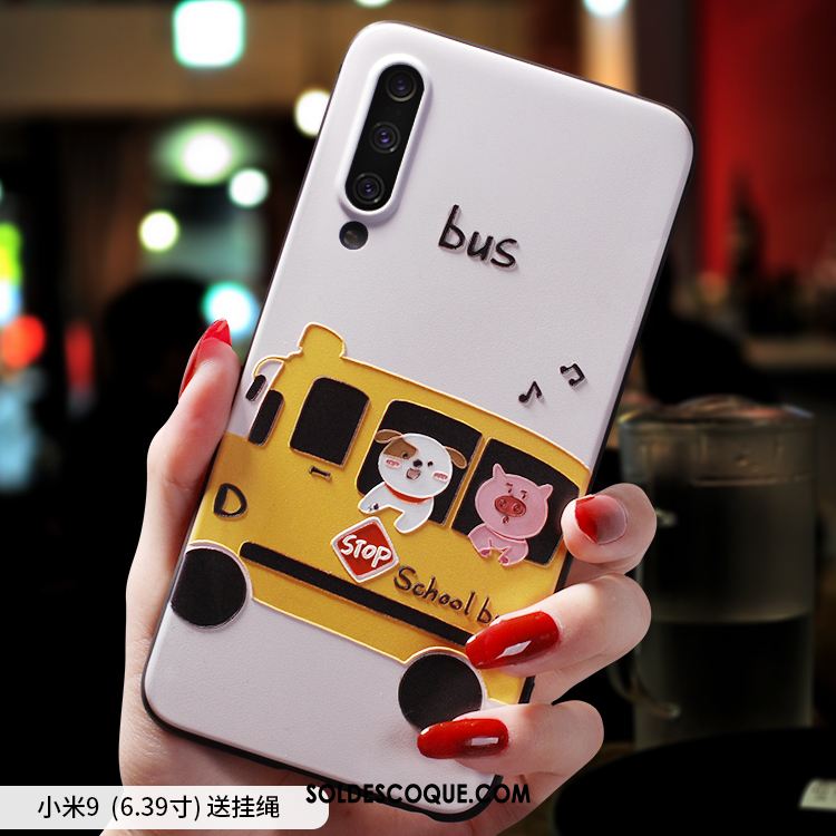 Coque Xiaomi Mi 9 Incassable Blanc Créatif Très Mince Modèle Fleurie Pas Cher