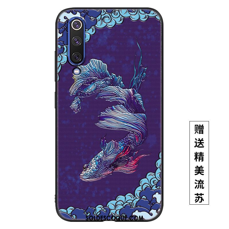 Coque Xiaomi Mi 9 Lite Palais Incassable Délavé En Daim Personnalisé Bleu En Ligne