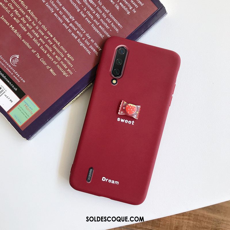 Coque Xiaomi Mi 9 Lite Étui Net Rouge Modèle Fleurie Téléphone Portable Protection En Ligne