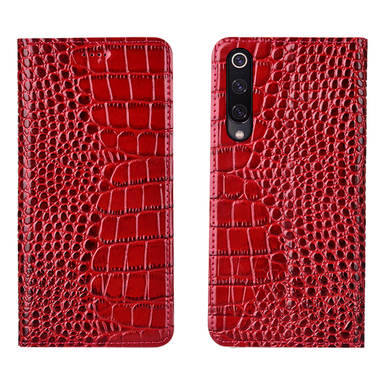 Coque Xiaomi Mi 9 Petit Protection Crocodile Rouge Étui En Ligne