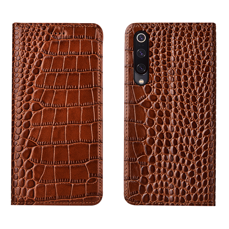 Coque Xiaomi Mi 9 Petit Protection Crocodile Rouge Étui En Ligne