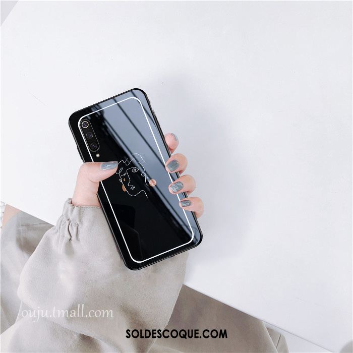 Coque Xiaomi Mi 9 Rouge Verre Très Mince Net Rouge Amoureux Housse Soldes