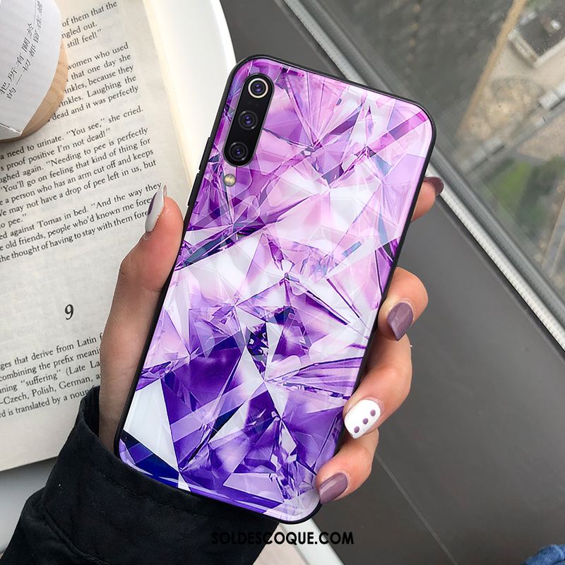 Coque Xiaomi Mi 9 Se Petit Violet Bleu Modèle Fleurie Créatif Soldes