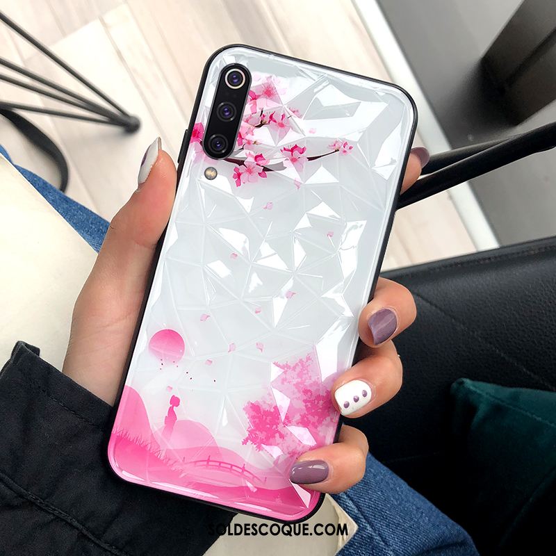 Coque Xiaomi Mi 9 Se Petit Violet Bleu Modèle Fleurie Créatif Soldes