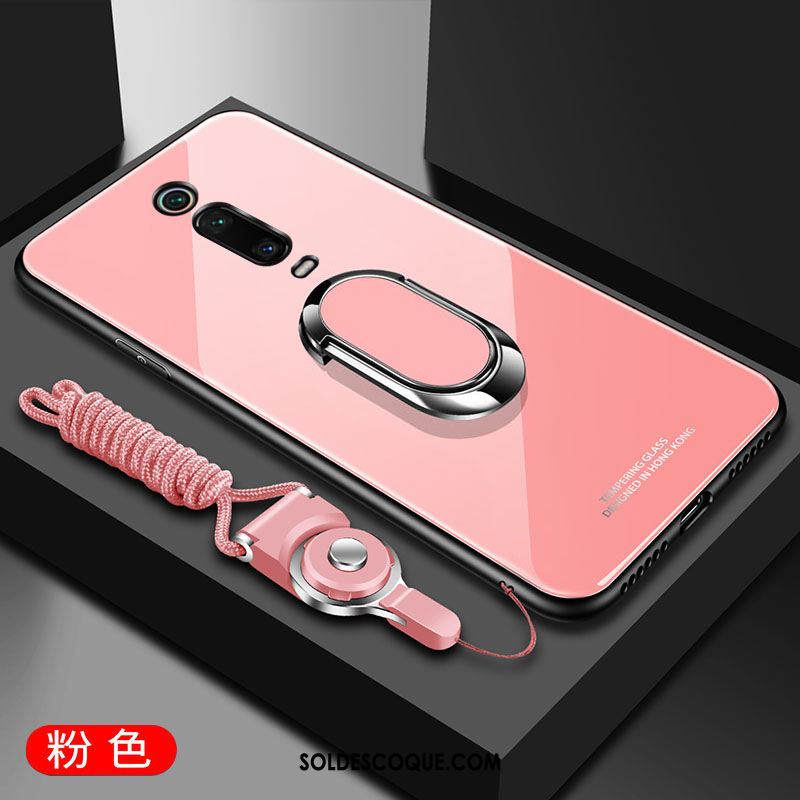 Coque Xiaomi Mi 9t Incassable Verre Silicone Simple Rouge Housse Soldes