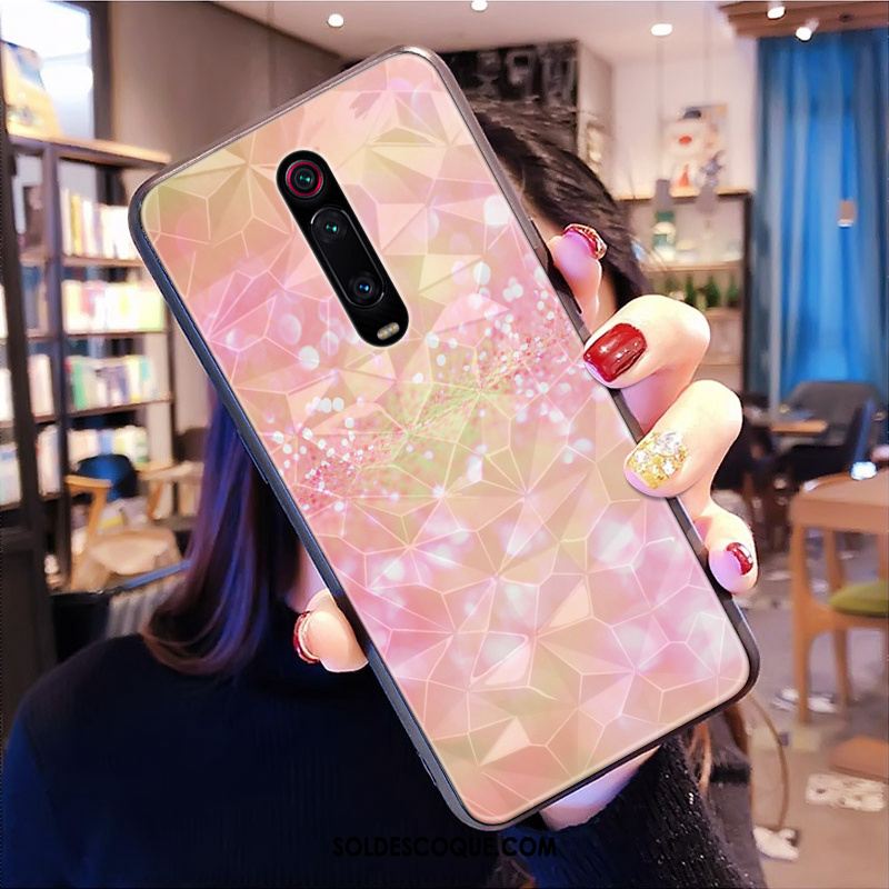 Coque Xiaomi Mi 9t Pro Téléphone Portable Rouge Modèle Fleurie Ornements Suspendus Étoile En Ligne