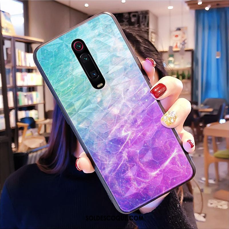 Coque Xiaomi Mi 9t Pro Téléphone Portable Rouge Modèle Fleurie Ornements Suspendus Étoile En Ligne