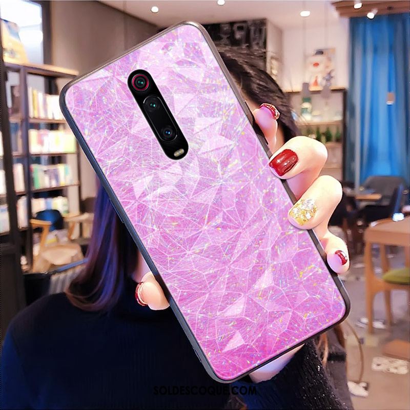 Coque Xiaomi Mi 9t Pro Téléphone Portable Rouge Modèle Fleurie Ornements Suspendus Étoile En Ligne