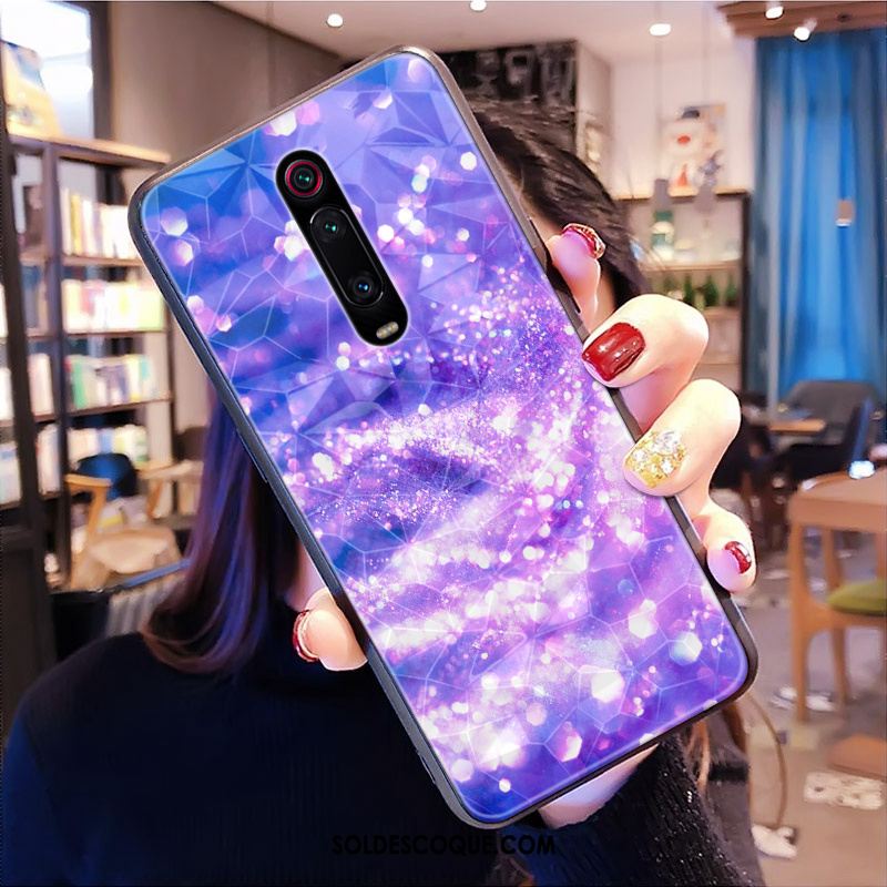 Coque Xiaomi Mi 9t Pro Téléphone Portable Rouge Modèle Fleurie Ornements Suspendus Étoile En Ligne