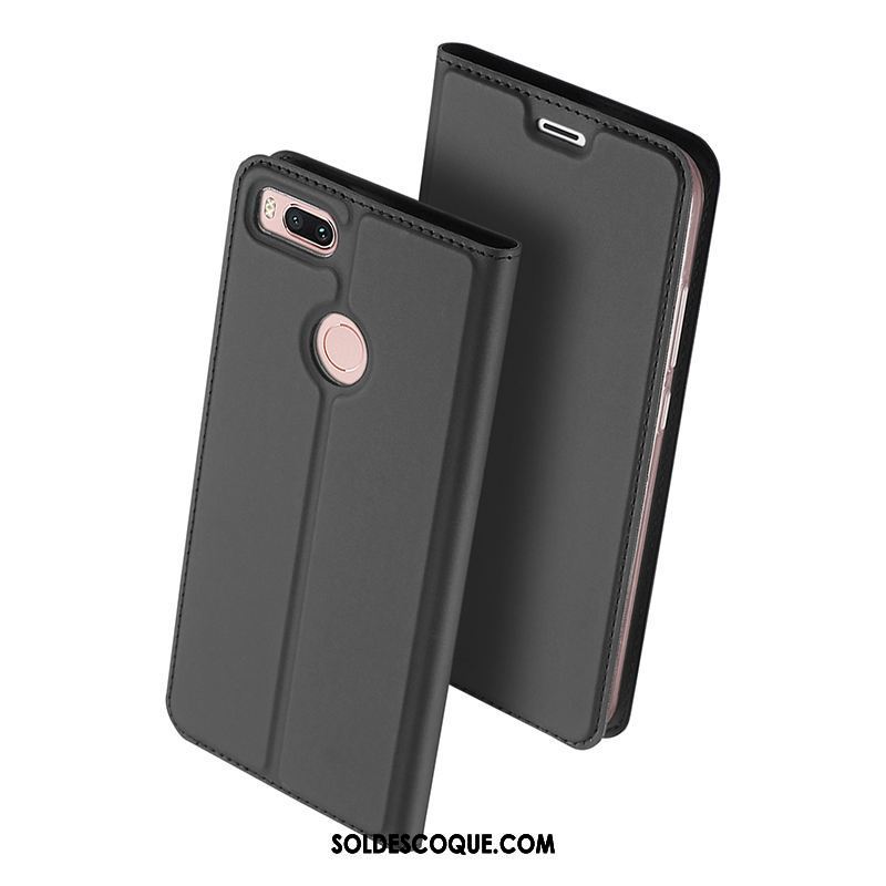 Coque Xiaomi Mi A1 Carte Étui En Cuir Support Bleu Marin Téléphone Portable Soldes