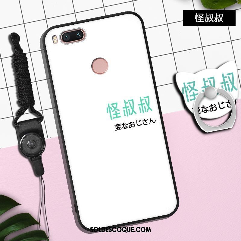 Coque Xiaomi Mi A1 Ornements Suspendus Délavé En Daim Support Noir Téléphone Portable Pas Cher