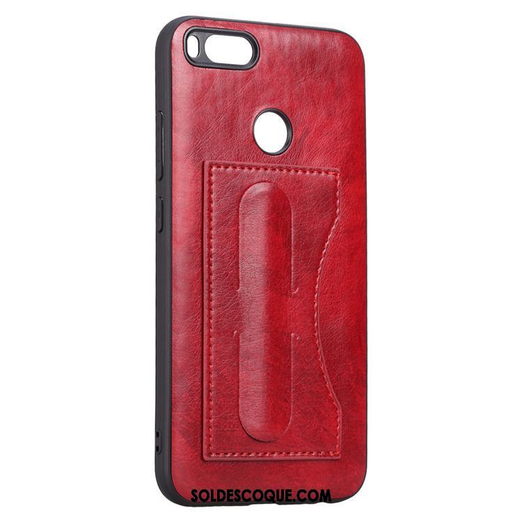 Coque Xiaomi Mi A1 Support Rouge Protection Tout Compris Étui En Cuir France