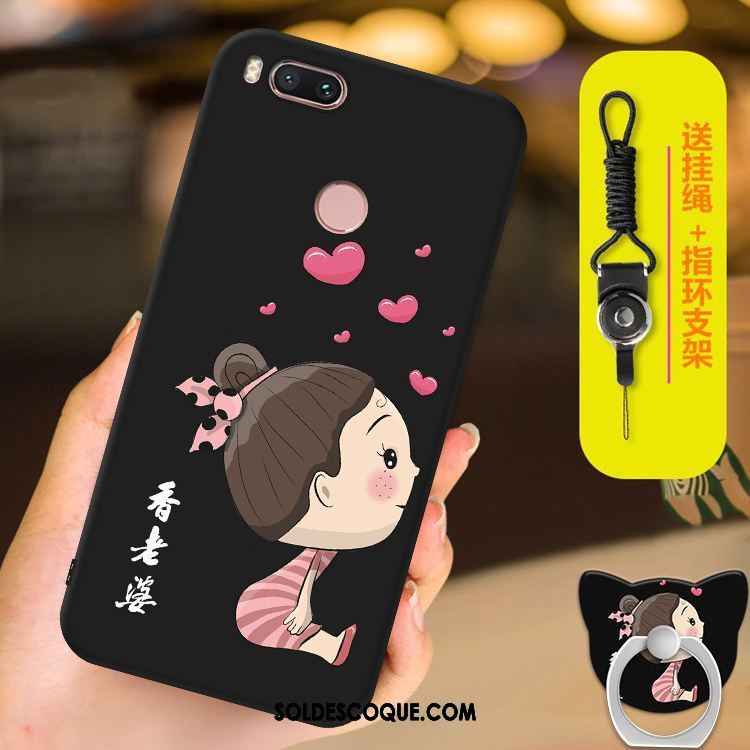 Coque Xiaomi Mi A1 Étui Fluide Doux Dessin Animé Net Rouge Noir Soldes