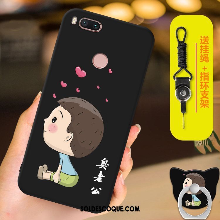 Coque Xiaomi Mi A1 Étui Fluide Doux Dessin Animé Net Rouge Noir Soldes