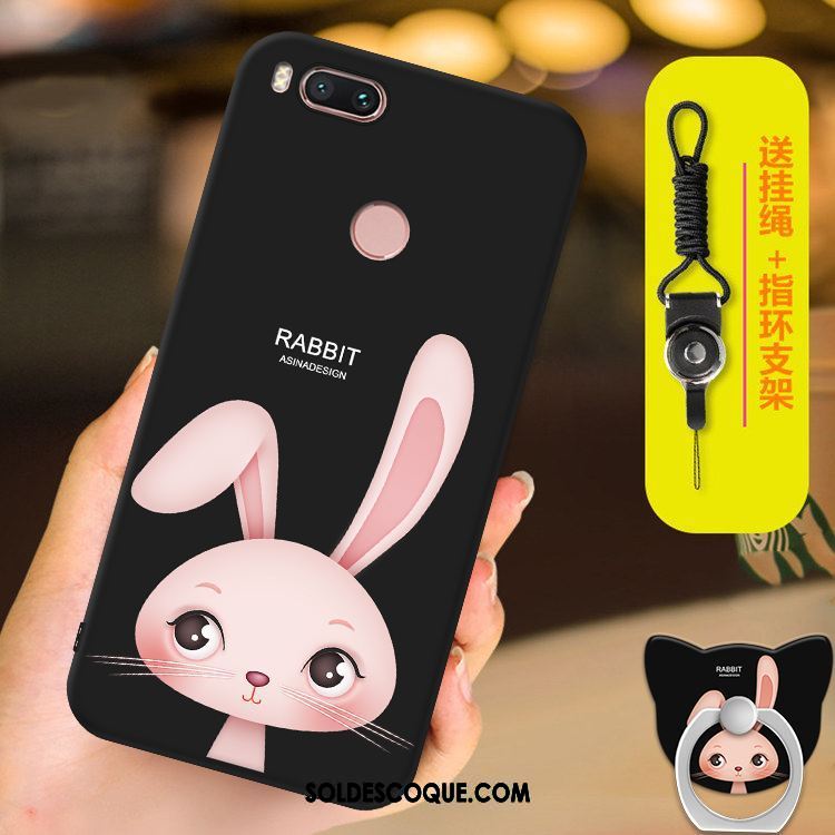 Coque Xiaomi Mi A1 Étui Fluide Doux Dessin Animé Net Rouge Noir Soldes