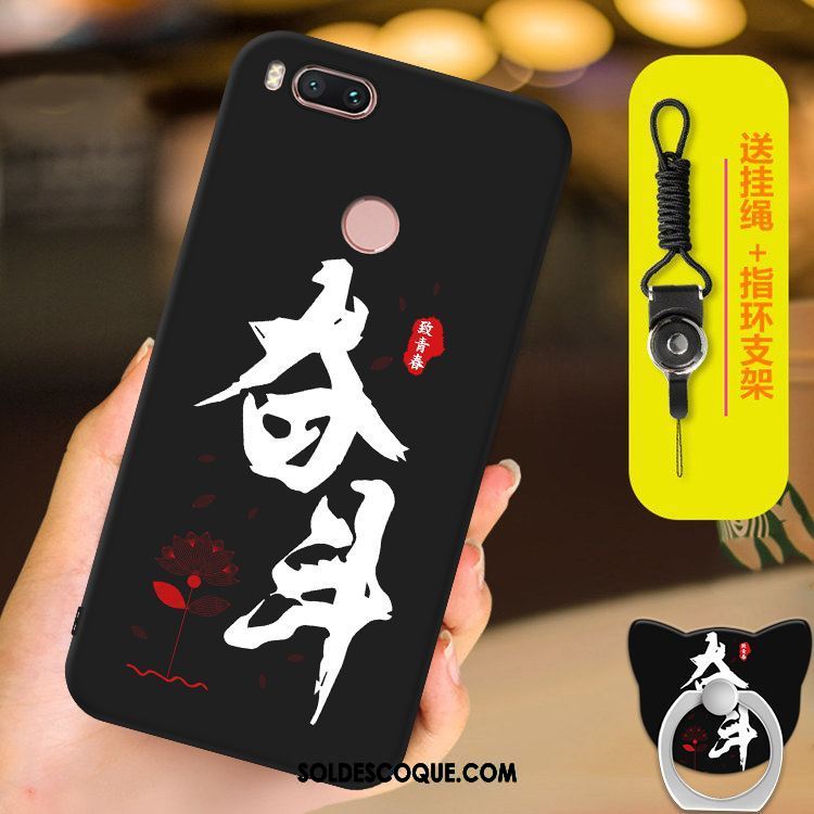 Coque Xiaomi Mi A1 Étui Fluide Doux Dessin Animé Net Rouge Noir Soldes