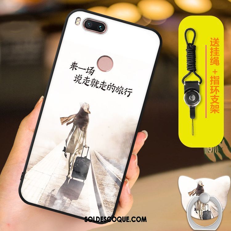 Coque Xiaomi Mi A1 Étui Fluide Doux Dessin Animé Net Rouge Noir Soldes