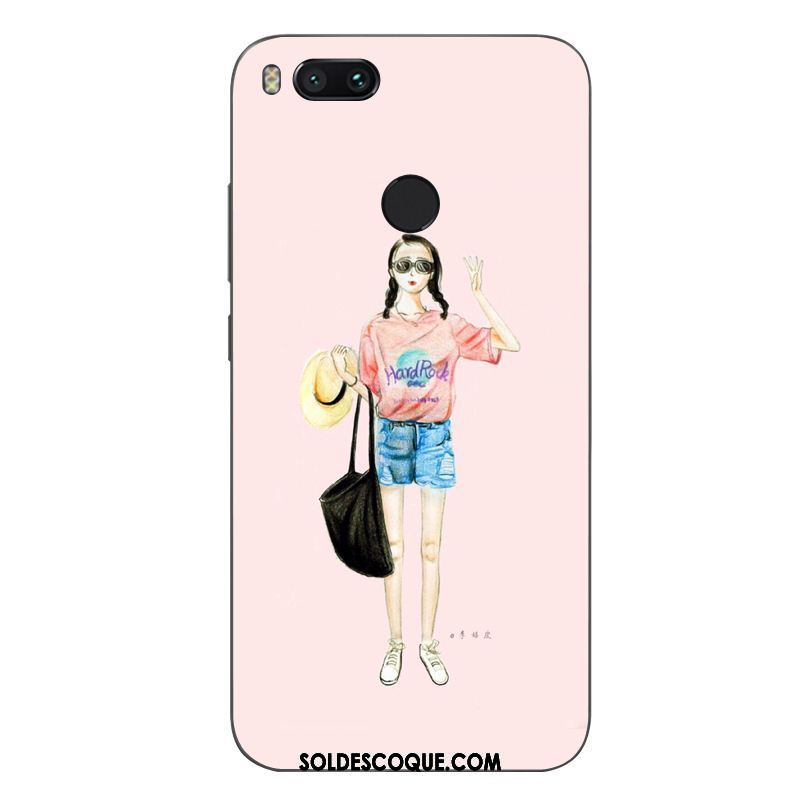 Coque Xiaomi Mi A1 Étui Petit Nouveau Fluide Doux Rose Pas Cher