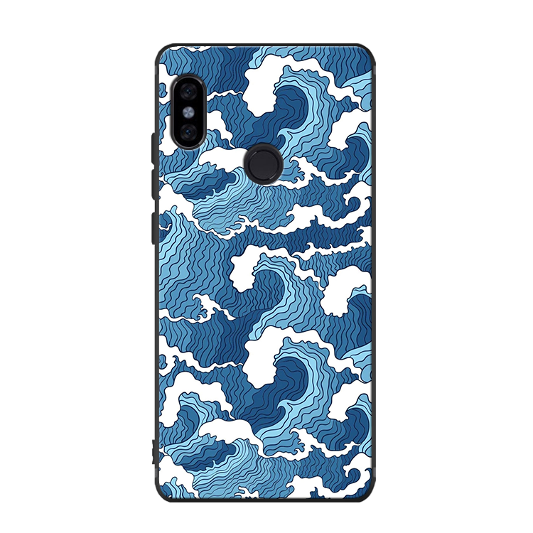 Coque Xiaomi Mi A2 Bleu Rouge Fleur Étui Protection Pas Cher