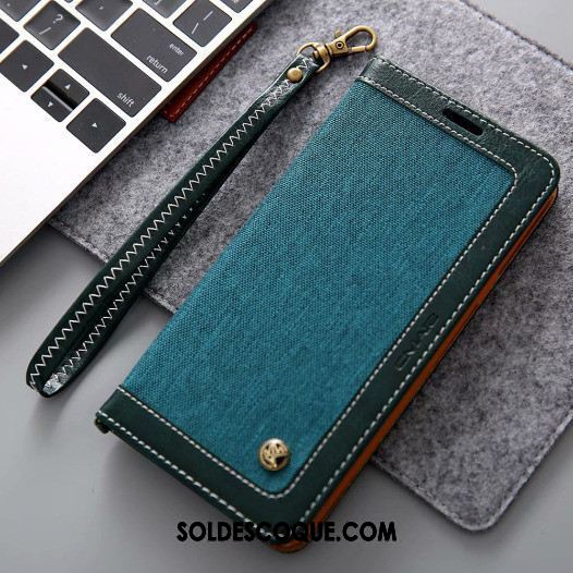 Coque Xiaomi Mi A2 Bleu Étui En Cuir Incassable Carte Téléphone Portable En Vente