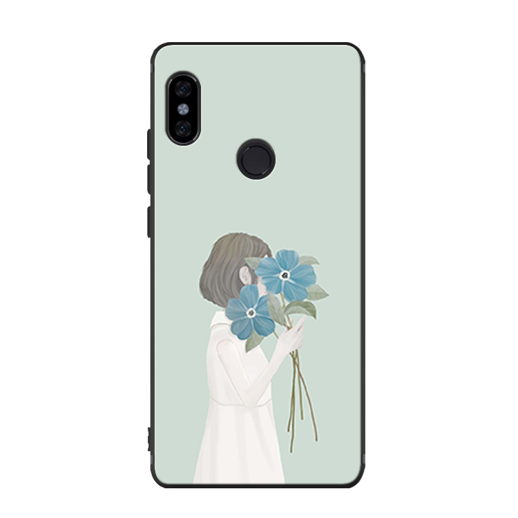 Coque Xiaomi Mi A2 Créatif Noir Bordure Bleu Étui En Vente