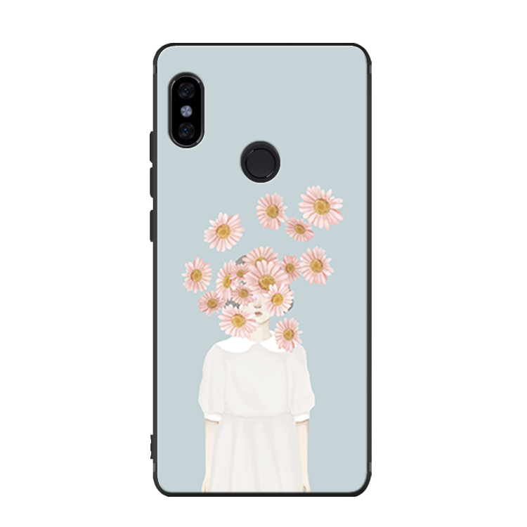 Coque Xiaomi Mi A2 Créatif Noir Bordure Bleu Étui En Vente