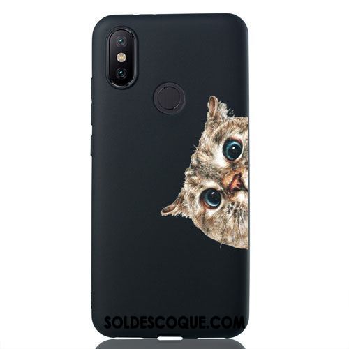 Coque Xiaomi Mi A2 Créatif Étui Téléphone Portable Noir Délavé En Daim Soldes