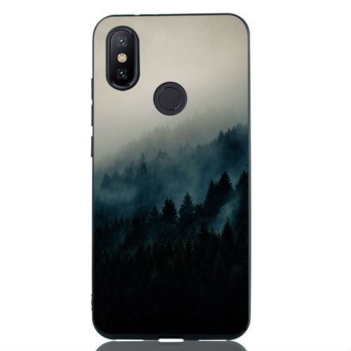 Coque Xiaomi Mi A2 Créatif Étui Téléphone Portable Noir Délavé En Daim Soldes