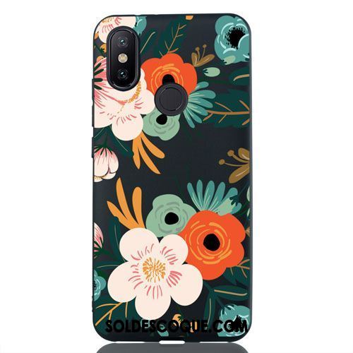 Coque Xiaomi Mi A2 Créatif Étui Téléphone Portable Noir Délavé En Daim Soldes