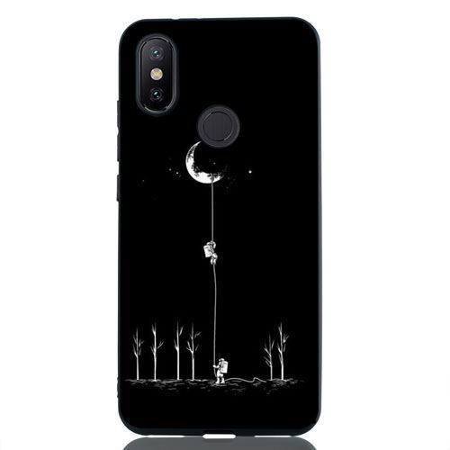 Coque Xiaomi Mi A2 Créatif Étui Téléphone Portable Noir Délavé En Daim Soldes