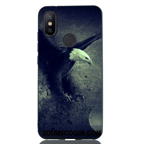 Coque Xiaomi Mi A2 Créatif Étui Téléphone Portable Noir Délavé En Daim Soldes