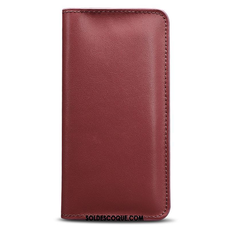 Coque Xiaomi Mi A2 Cuir Véritable Rouge Protection Petit Jours Housse En Ligne