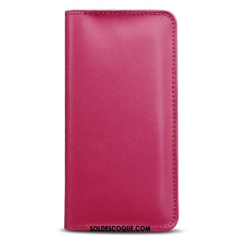 Coque Xiaomi Mi A2 Cuir Véritable Rouge Protection Petit Jours Housse En Ligne