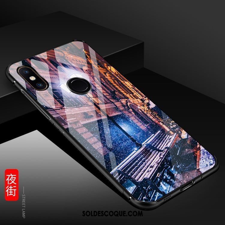 Coque Xiaomi Mi A2 Dessin Animé Verre Noir Téléphone Portable Une Agrafe En Ligne