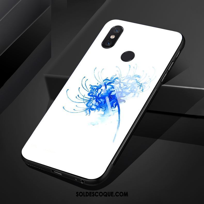 Coque Xiaomi Mi A2 Frais Style Chinois Fleur Art Noir Soldes