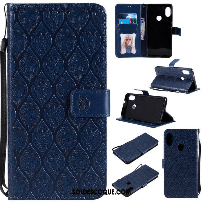 Coque Xiaomi Mi A2 Luxe Incassable Violet Étui En Cuir Silicone France