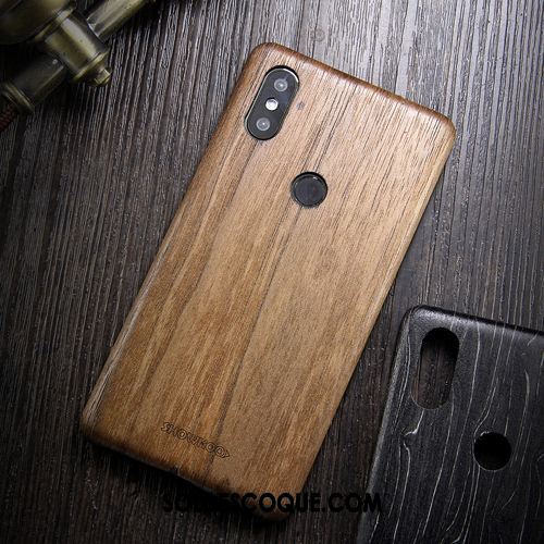 Coque Xiaomi Mi A2 Personnalité Tout Compris Incassable Étui En Bois En Vente