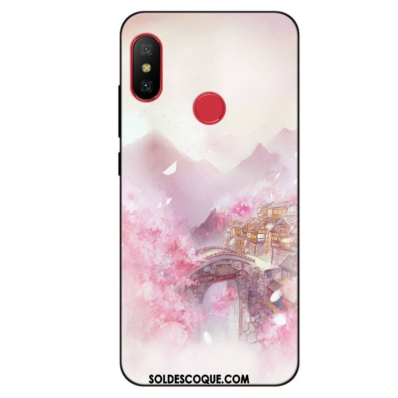 Coque Xiaomi Mi A2 Rouge Simple Fluide Doux Téléphone Portable Incassable Soldes