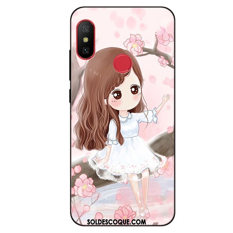 Coque Xiaomi Mi A2 Rouge Simple Fluide Doux Téléphone Portable Incassable Soldes