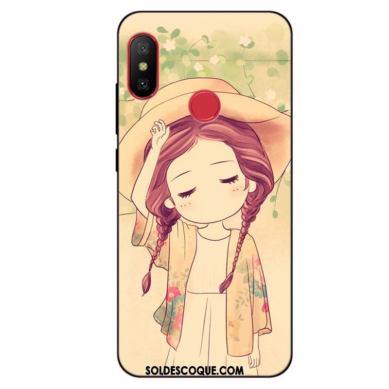 Coque Xiaomi Mi A2 Rouge Simple Fluide Doux Téléphone Portable Incassable Soldes