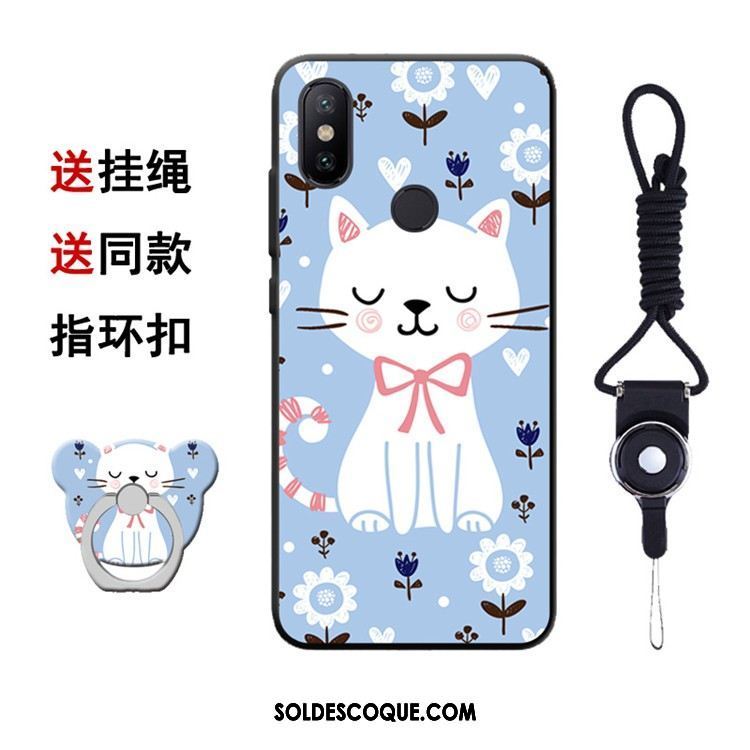 Coque Xiaomi Mi A2 Téléphone Portable Amoureux Fluide Doux Bleu Protection Pas Cher